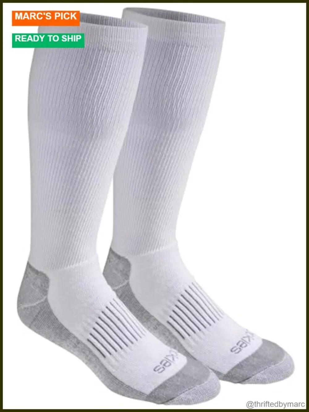 Men's Compression Over-the-Calf Socks, Lightweight, Moisture Wicking, 2 Pair